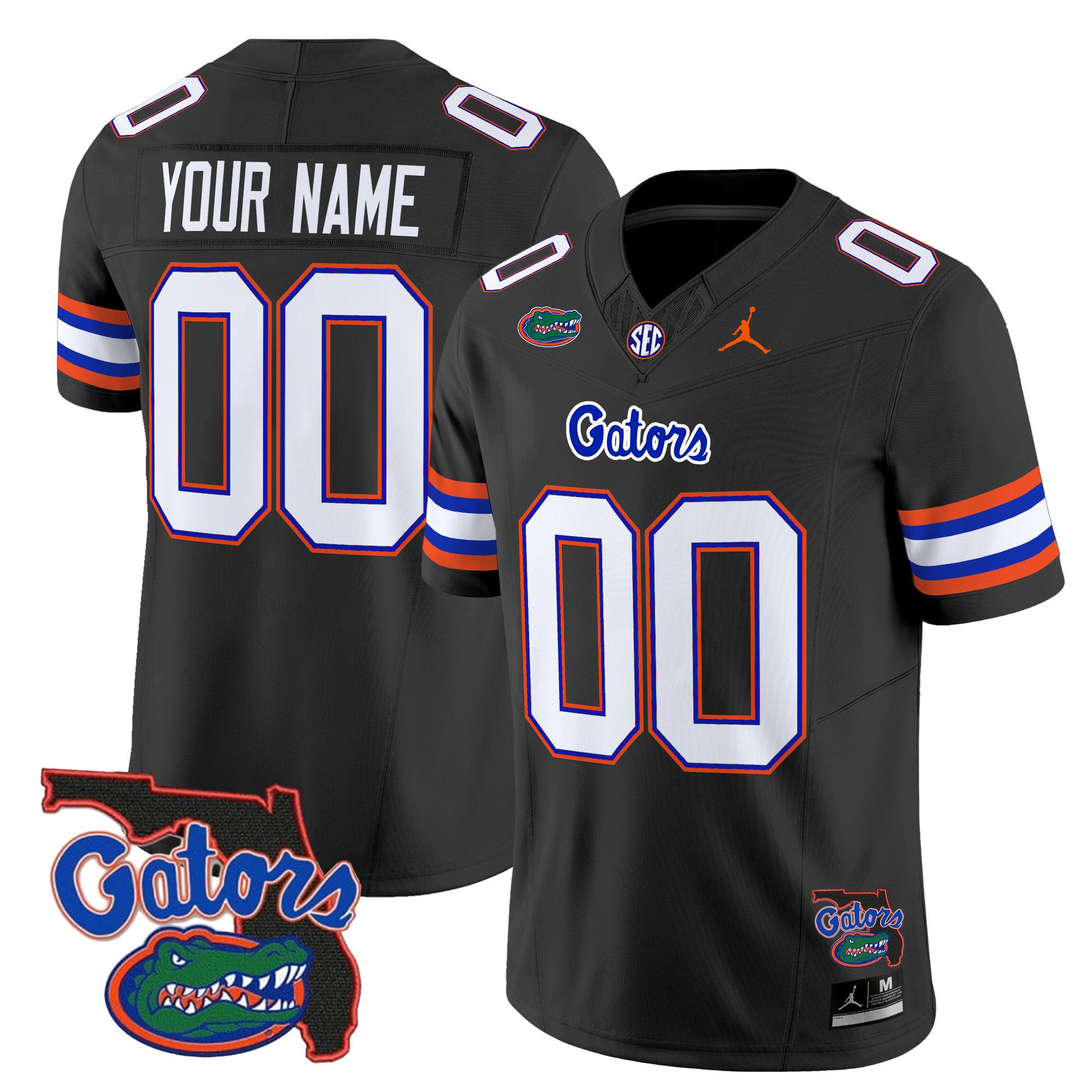 Men Florida Gators Black 2024 Florida Patch Vapor Limited Custom NCAA Jersey style 1->customized ncaa jersey->Custom Jersey